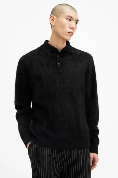 Kašmírový svetr AllSaints ABEL černá barva, M081KB