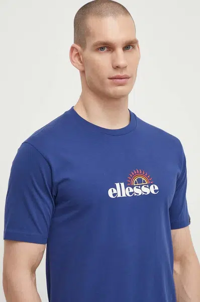 Bavlněné tričko Ellesse Trea T-Shirt tmavomodrá barva, s potiskem, SHV20126