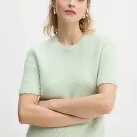 Vlněný svetr AERON dámský, zelená barva, hřejivý, TO552531