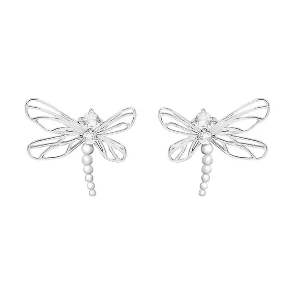 Postříbřené náušnice Lilou Dragonfly