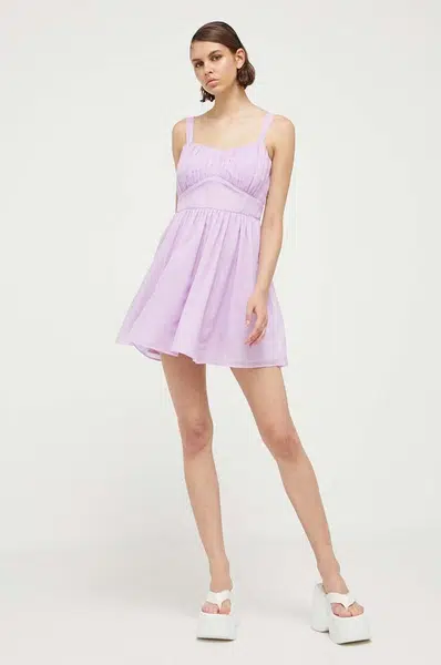 Šaty Abercrombie & Fitch fialová barva, mini
