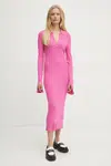 Šaty Patrizia Pepe růžová barva, midi, 8A1491 K078