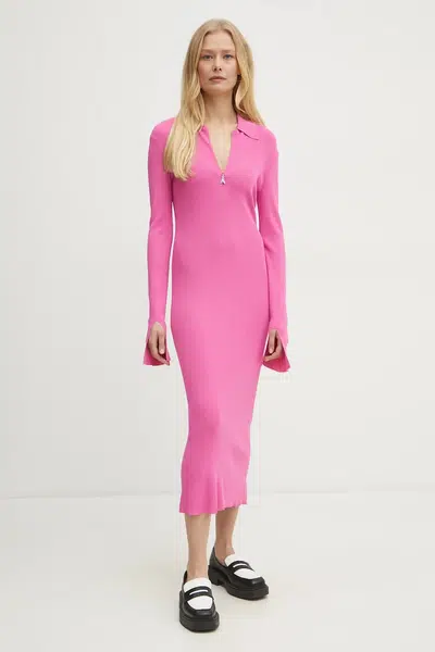 Šaty Patrizia Pepe růžová barva, midi, 8A1491 K078