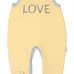 Baby Nellys Kojenecké bavlněné dupačky  Love - žluté vel.  56