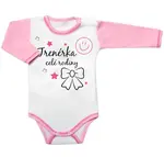 Baby Nellys Body dl. rukáv s vtipným textem, Trenérka celé rodiny, vel. 62