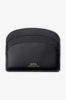 Kožené pouzdro na karty A.P.C. Porte-cartes Demi-lune PXAWV-F63270 BLACK