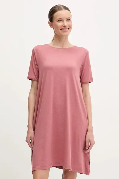 Sportovní šaty Jack Wolfskin Travel oranžová barva, mini, oversize