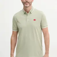 Bavlněné polo tričko HUGO šedá barva