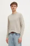 Bavlněný svetr Pepe Jeans ESSENTIAL COTTON SWEATER pánský, béžová barva, lehký, PM702512