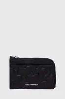 Kožená peněženka Karl Lagerfeld černá barva