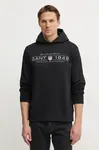 Mikina Gant pánská, černá barva, s kapucí, s potiskem, 2044014
