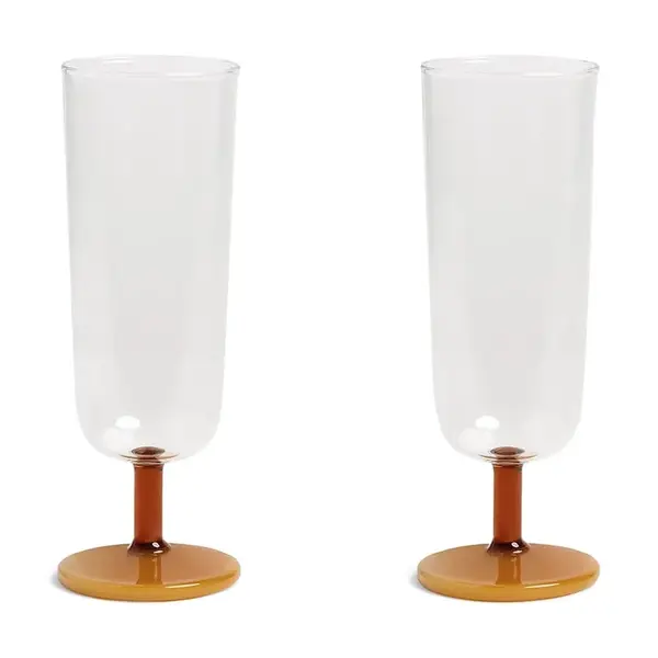 Sada sklenic na šampaňské &k amsterdam mingle amber 250 ml 2-pack