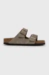 Semišové pantofle Birkenstock Arizona BS dámské, hnědá barva, 51463