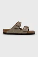 Semišové pantofle Birkenstock Arizona BS dámské, hnědá barva, 51463