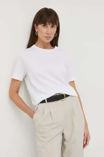 Bavlněné tričko BOSS bílá barva, 50457259