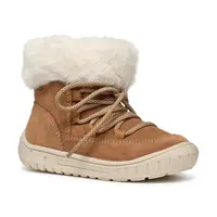 Dětské semišové sněhule Geox OMAR WPF hnědá barva, B462LA.00022