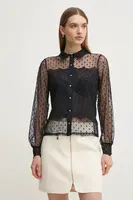 Košile Morgan TEDEN dámská, černá barva, regular, s klasickým límcem, TEDEN