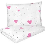 Baby Nellys Dětské povlečení, bavlna 2D 140x200/70x90, I love Girl, , růžová/bílá