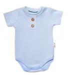 Baby Nellys Kojenecké žebrované body s knoflíčky kr. rukáv, Boy - sv. modré, vel. 68