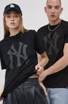 Bavlněné tričko 47brand MLB New York Yankees černá barva, hladké, BB017TEMIME544089JK