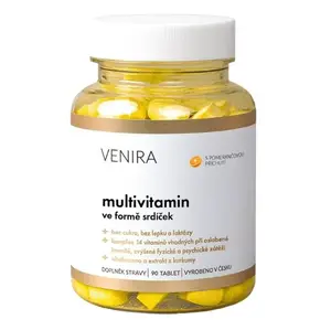 Venira Multivitamin ve formě srdíček pomeranč 90 tablet