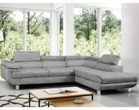 Rohová sedací souprava Lotos, světle šedá látka, pravý roh