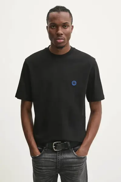 Bavlněné tričko Hugo Blue Niley černá barva, 50519984