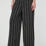 Kalhoty Notes du Nord dámské, černá barva, široké, high waist