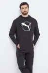 Mikina Puma pánská, černá barva, s kapucí, s potiskem