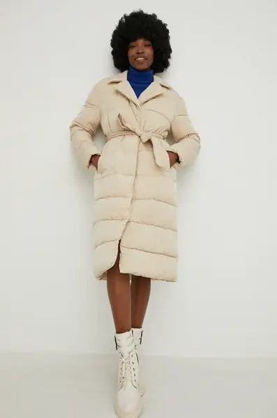 Bunda Answear.LAB dámská, béžová barva, zimní