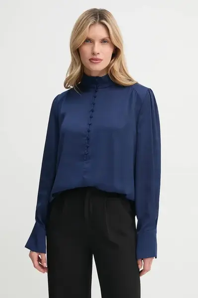 Halenka Bruuns Bazaar dámská, tmavomodrá barva, hladká, BBW4239