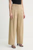 Kalhoty A.L.C. dámské, béžová barva, široké, high waist, 2PANT01134