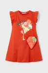 Dětské bavlněné šaty Mayoral oranžová barva, mini, 3940