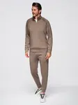 Ombre Men's sweat set sweatshirt with stand-up collar + jogger pants - gray