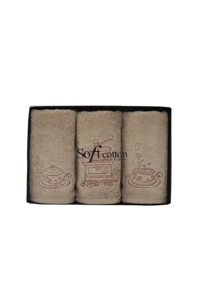 Kuchyňské utěrky COFFEE, 3 ks Smetanová