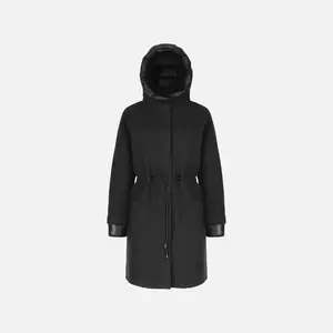 Tmavě šedý dámský kabát Geox Kleopy - Dámské