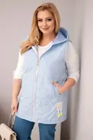 Kesi plus size dámská vesta s kapucí