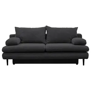P & B ROZKLÁDACÍ POHOVKA, textil, tmavě šedá