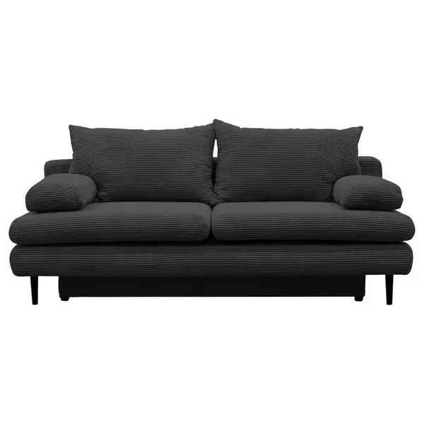 P & B ROZKLÁDACÍ POHOVKA, textil, tmavě šedá