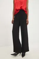 Kalhoty s lněnou směsí Answear.LAB černá barva, jednoduché, high waist