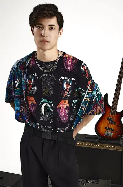 Bavlněné tričko Medicine pánské, černá barva