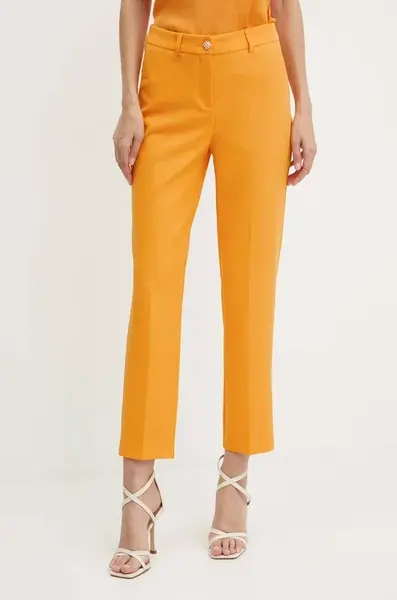 Kalhoty Morgan PRELI.F dámské, oranžová barva, přiléhavé, high waist, PRELI.F