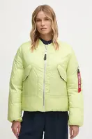 Bunda Alpha Industries dámská, zelená barva, zimní, oversize, 148004