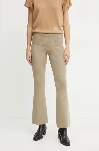 Kalhoty Guess NINA dámské, béžová barva, zvony, high waist, W4BB53 Z3K92