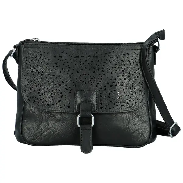 Stylová dámská koženková crossbody kabelka Stacy, černá