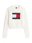 Tommy Jeans Sveter  námornícka modrá / červená / biela / biela ako vlna