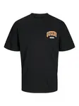 JACK & JONES Tričko 'Bradley'  oranžová / čierna / biela