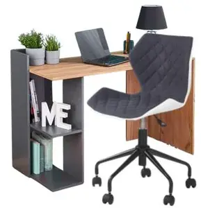 HALMAR Sestava - Stůl FINO antracit + Židle MATRIX šedá