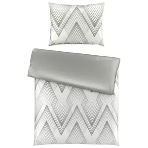 Novel OBOUSTRANNÉ POVLEČENÍ, satén, šedá, 140/200 cm