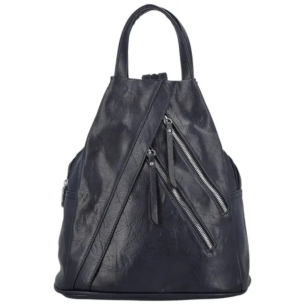 Módní dámský koženkový batoh Amália, tmavě modrý